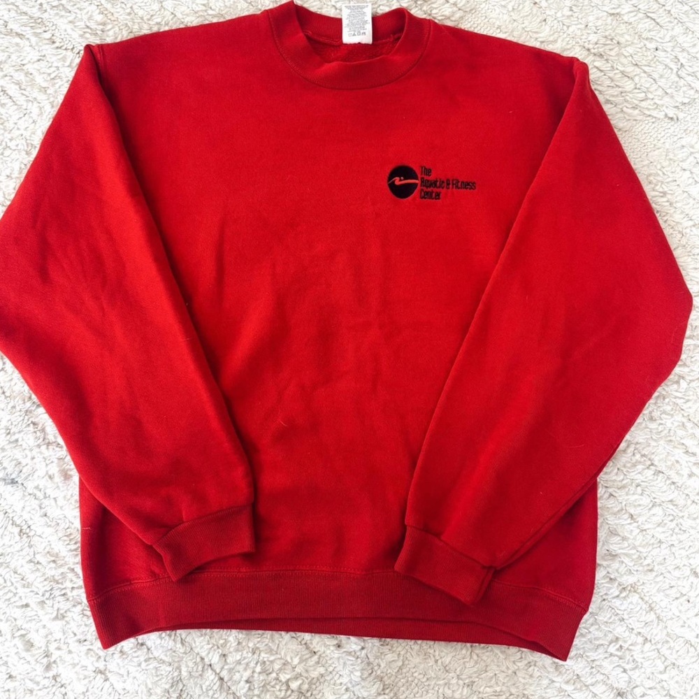 Jerzees Red Crewneck Personal Trainer Sweater Vibrant Cotton Blend